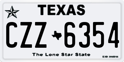 TX license plate CZZ6354