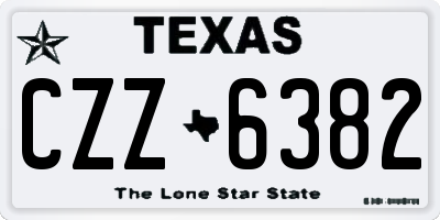 TX license plate CZZ6382