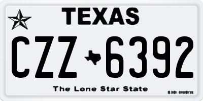 TX license plate CZZ6392