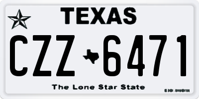 TX license plate CZZ6471