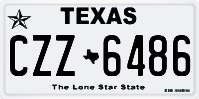 TX license plate CZZ6486