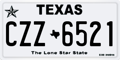 TX license plate CZZ6521