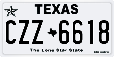 TX license plate CZZ6618