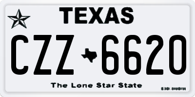 TX license plate CZZ6620