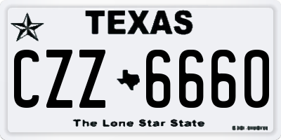 TX license plate CZZ6660