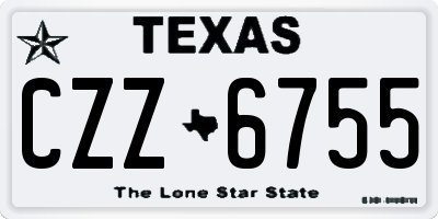 TX license plate CZZ6755