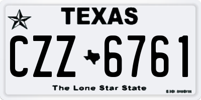 TX license plate CZZ6761
