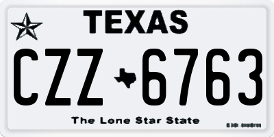 TX license plate CZZ6763