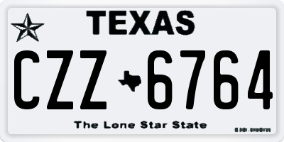 TX license plate CZZ6764