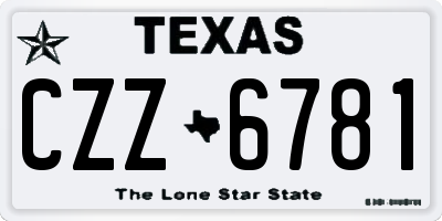 TX license plate CZZ6781