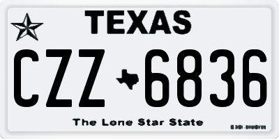 TX license plate CZZ6836