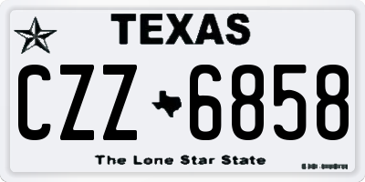 TX license plate CZZ6858