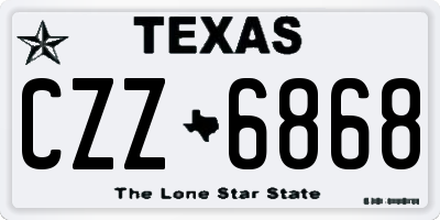 TX license plate CZZ6868