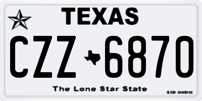 TX license plate CZZ6870
