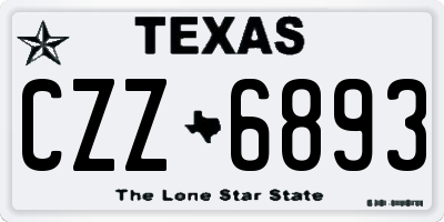 TX license plate CZZ6893