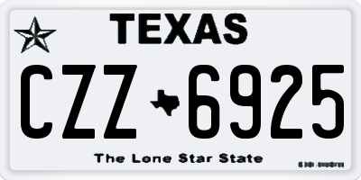 TX license plate CZZ6925