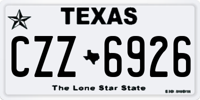 TX license plate CZZ6926