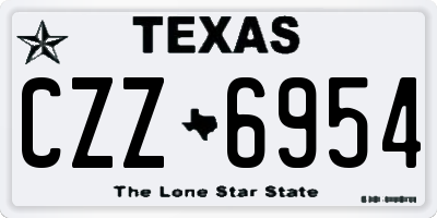 TX license plate CZZ6954