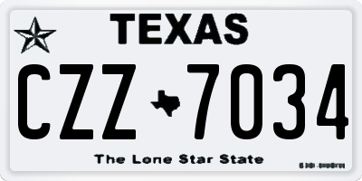 TX license plate CZZ7034