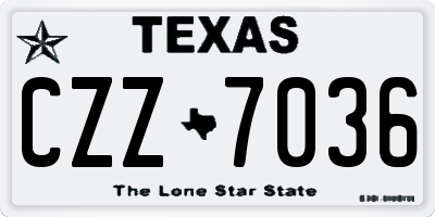 TX license plate CZZ7036