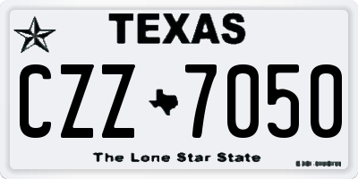 TX license plate CZZ7050