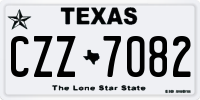 TX license plate CZZ7082