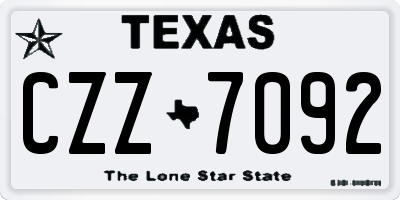 TX license plate CZZ7092
