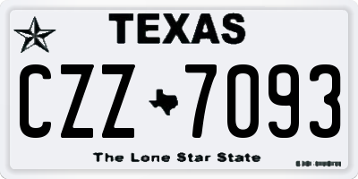 TX license plate CZZ7093