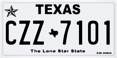 TX license plate CZZ7101