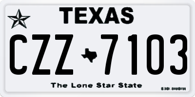 TX license plate CZZ7103