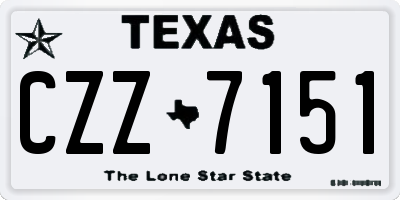 TX license plate CZZ7151