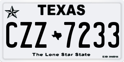 TX license plate CZZ7233