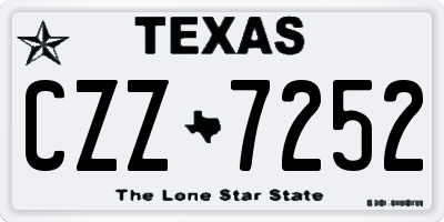TX license plate CZZ7252