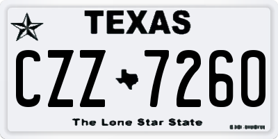 TX license plate CZZ7260