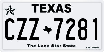 TX license plate CZZ7281