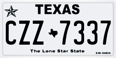 TX license plate CZZ7337