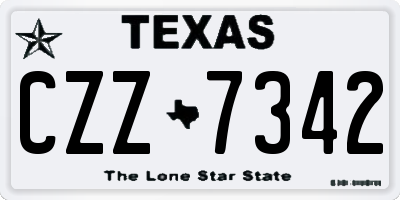 TX license plate CZZ7342