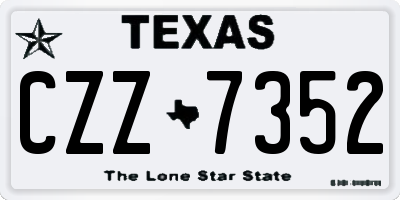 TX license plate CZZ7352