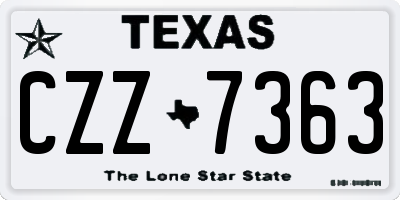 TX license plate CZZ7363