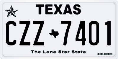 TX license plate CZZ7401