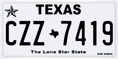 TX license plate CZZ7419