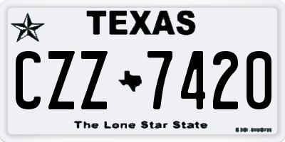 TX license plate CZZ7420