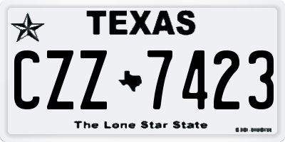 TX license plate CZZ7423