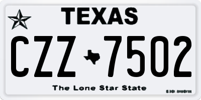 TX license plate CZZ7502