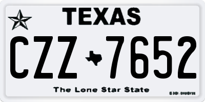 TX license plate CZZ7652