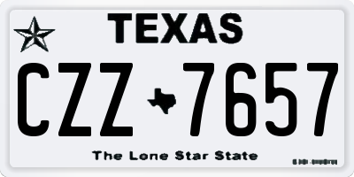TX license plate CZZ7657