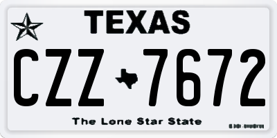 TX license plate CZZ7672