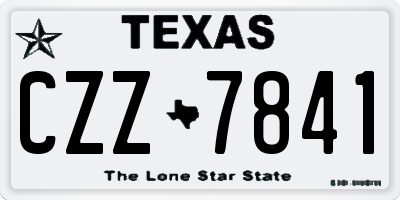 TX license plate CZZ7841