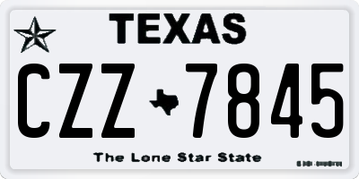 TX license plate CZZ7845