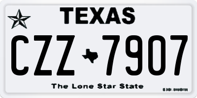 TX license plate CZZ7907